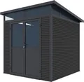 Weide Gartenhaus | Aluminium & WPC | Gerätehaus mit Doppeltür | 218x218 cm | Wetterfest in Anthrazit