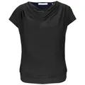 bianca Wasserfallshirt WIEBKE - Lockeres Kurzarmshirt mit Wasserfallausschnitt schwarz 44