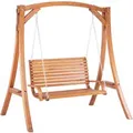 Beliani Gartenschaukel NOVARA Dunkler Holzfarbton 128x170x175