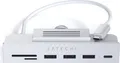 Satechi USB-C Klemme hub iMac 24 – Ausgestattet mit USB-C und USB-A 3.0 Datenanschlüssen – Mit Micro/SD-Kartenleser-Slots – Verstellbarer Knopf für sicheren Halt und stabile Befestigung