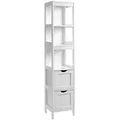 Vasagle Badschrank BBC66WT, weiß, stehend, 30 x 141,5 x 30cm