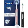 Oral-B Elektrische Zahnbürste Pro 1 Black/Pink mit 2. Handstück, 3 Putzprogramme
