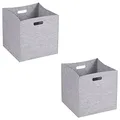 IDIMEX Faltbox Felt, schöne Aufbewahrungsbox mit Filzstoff, praktische Ordnungsbox im 2er Pack, Zeitlose Stoffbox in grau