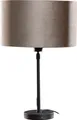 QAZQA - Modern Tischleuchte I Tischlampe I Lampe I Leuchte Schwarz mit Taupe Samt-Schirm 35cm - Parte I Wohnzimmer I Schlafzimmer - Stahl Länglich I Rund - LED geeignet E27