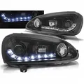 CR-Lights Frontscheinwerfer Set Schwarz für VW Golf 5 V 2003–2008 LED Standlicht