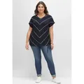 Sheego T-Shirt Streifenshirt blau 56/58 EU