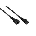 VARIA Kaltgeräteverlängerung C14-Stecker an C13-Buchse, Schwarz, 5m