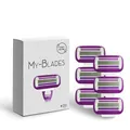 My-Blades® Rasierklingen kompatibel mit Gillette Venus, Plastikneutral Swirl und Smooth, 6 Ersatzklingen Damen mit 4-fach Klinge