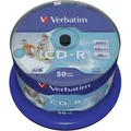 Verbatim CD Rohling Disk Speicher CD-R Printable Spindel 50 Stück Inkjet White