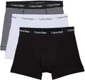 Calvin Klein Herren 3er Pack Boxershorts Trunks Unterwäsche, Mehrfarbig (White/B&W Stripe/Black), XL