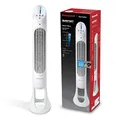 Honeywell QuietSet Oszillierender Turmventilator für den ganzen Raum (5 Geschwindigkeitseinstellungen, Oszillation 80°, Timer-Funktion, Auto-AUS für Beleuchtung, Fernbedienung) HYF260, Weiß