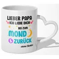22Feels Tasse Papa Geschenk Vatertag von Tochter Vater Geburtstag Kaffeetasse Mann, Keramik, Made In Germany, Spülmaschinenfest, Herzhenkel weiß