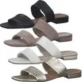 Tamaris Damen Pantolette Leder zwei Riemen Karree 1-27110-20, Größe:39 EU, Farbe:Grau - Grau - 39