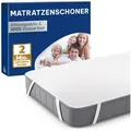 Matratzenschoner wasserdicht und atmungsaktiv - Oeko-Tex zertifizierte Matratzenauflage Blumtal, Matratzenschutz ohne Knistern weiß 135 cm x 190 cm