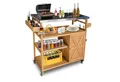 Coemo Gartentisch JAMES, großer Servierwagen mit Rollen, Holz Küchenwagen Outdoor Beistelltisch