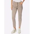 Bequeme Jeans HEINE, Damen, Gr. 38, Normalgrößen, beige (sesam), 72% Baumwolle, 26% Lyocell, 2% Elasthan, unifarben, 7/8-Länge, Jeans