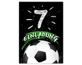Junapack 12 Einladungskarten zum 7. Kindergeburtstag siebte Geburtstag Jungen Fussball Fußball