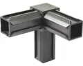 XD-Rohrverbinder 90° mit rechwinkeligem Abgang für Vierkantrohre 20x20x1,5 mm Ku