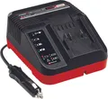 EINHELL Power X-Car Charger 3A - PXC-Ladegerät für alle Power X-Change Akkus (3A Schnellladetechnologie - LED-Ladestandsanzeige - 12V-Stecker) (4512113)