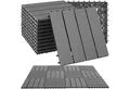tectake Terrassendielen Terrassenfliesen 11er Set im Klicksystem, 31 x 31 x 2,2 cm, 1,0571 m², BxL: je 31,00x31,00 cm, (Terrassenplatten Außenbereich Tegulas, 11-St., in grau), robustes WPC in Holzoptik, mit Drainage, wetterfest
