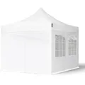 TOOLPORT  3x3m Stahl Faltpavillon, inkl. 4 Seitenteile, weiß - (581829)