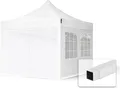 TOOLPORT 3x3m Stahl Faltpavillon, inkl. 4 Seitenteile, weiß