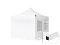 TOOLPORT Faltpavillon Faltzelt Pavillon Klappzelt 3x3 m - 700N Plane + Stahlgestänge - Zelt Partyzelt Gartenzelt Sonnenschutz Markstand Popup, mit 4 Seitenteilen, weiß