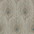 Profhome 369716-GU Natur Tapete Federn matt braun grau blau 5,33 m2