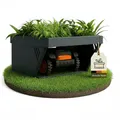 novaterra® Garage für Mähroboter aus Metall - B 60 × T 70 × H 39,6 cm - Premium Rasenroboter Garage mit abgeschrägtem, bepflanzbarem Dach - kompatibel mit gängigen Mähroboter Modellen