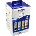 4 Epson Nachfülltinten C13T00P640 104 Multipack KCMY