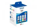 4 Epson Tintenbehälter Tinte 104 BK / C / M / Y Multipack