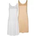 Unterkleid NINA VON C. "2er Pack Unterkleid Länge 90 cm Elegance", Damen, Gr. 46, N-Gr, weiß caramel, Obermaterial: 81% Viskose CV. 19% Polyester PES., Kleider