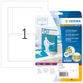 HERMA 5036 CD DVD Einleger für Jewel Case Hüllen perforiert, 25 Blatt, 151 x 118 mm, 1 pro A4 Bogen, 25 Stück, bedruckbar, matt, blanko Papier-Cover Inlays, weiß