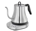 cilio Schwanenhals Wasserkocher mit Temperatureinstellung LUCCA | Edelstahl satiniert | Warmhaltefunktion bis 30min. | optimal für den Handaufguss von Kaffee oder Tee | Temperaturen: 70°C-100°C