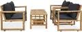 vidaXL 4-tlg. Garten-Lounge-Set mit Auflagen Bambus