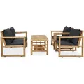vidaXL 4-tlg Garten-Lounge-Set mit Auflagen Bambus Modell 1