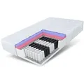 Taschenfederkernmatratze APUS Matratze 90x200, 140x200, 160x200, 180x200 cm & weitere Größen, FDM, 24 cm hoch, (Visco Memory Schaum, waschbarer Bezug), Wendematratze mit zwei unterschiedlich festen Liegeseiten 80 cm x 200 cm x 24 cm