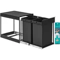 Songmics Einbaumülleimer LTB951B01, ab 37,4cm Schrankbreite, Metall, 2x 20 Liter
