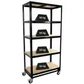 PROREGAL® Regalwagen Kommisionierwagen BÜFFEL Fahrbar Komisionierregal 190x90x50cm 5 Ebenen, Regal auf Rollen Regalwagen Fahrbares Regal mit Feststellbremse 90 cm