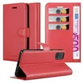 Cadorabo Hülle für Samsung Galaxy A71 5G Schutz Hülle in Rot Handyhülle Etui Case Cover Magnetverschluss