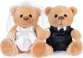 BRUBAKER Teddybär Hochzeitspaar - 25 cm Braut und Bräutigam Teddy Set - Geschenk für Hochzeit und Verlobung - Hochzeitsgeschenk für Brautpaar