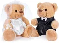 Braut + Bräutigam Teddybären 25 cm Brautpaar Kuscheltier Geschenk Hochzeit Paar