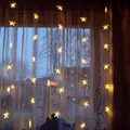 Star Trading 2006-74-1 LED-Lichtervorhang mit Sternen, 30-tlg., ca. 120x90 cm, warmwhite LED, Trafo