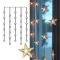 STAR LED Sternen Lichter Fenster Deko Vorhang Kette 30 warmweiße Sterne 5V DC