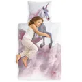 Carpe Sonno Kinder Bettwäsche 135x200 Kinder mit Kissenbezug [100% Renforce Baumwolle] Einhorn Motiv | Oeko-Tex 100 & Made in Green | Kinderbettwäsche Mädchen | Einhorn Bettwäsche 135x200 Mädchen