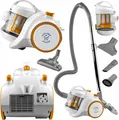 Hyundai Bodenstaubsauger VC009 | beutellos | 2x HEPA-Filter | ECO-Motor | 1,5 l transparent | Zubehör-Set | weiß