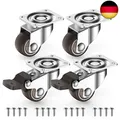25mm Möbelrollen klein mit Sicherheitsbremse 4er Set Lenkrollen mit Bremsen