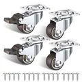 25mm Möbelrollen klein 4er Set Lenkrollen mit Bremsen Rollen für möbel klein ...