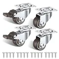 Möbel Rollen Gummi 25mm 4er Set Lenkrollen mit Bremsen Möbel Zubehör