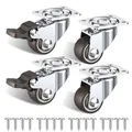 24-Stunden Möbelrollen Set - 4x 25mm Rollen mit Bremsen für einfache Nutzung